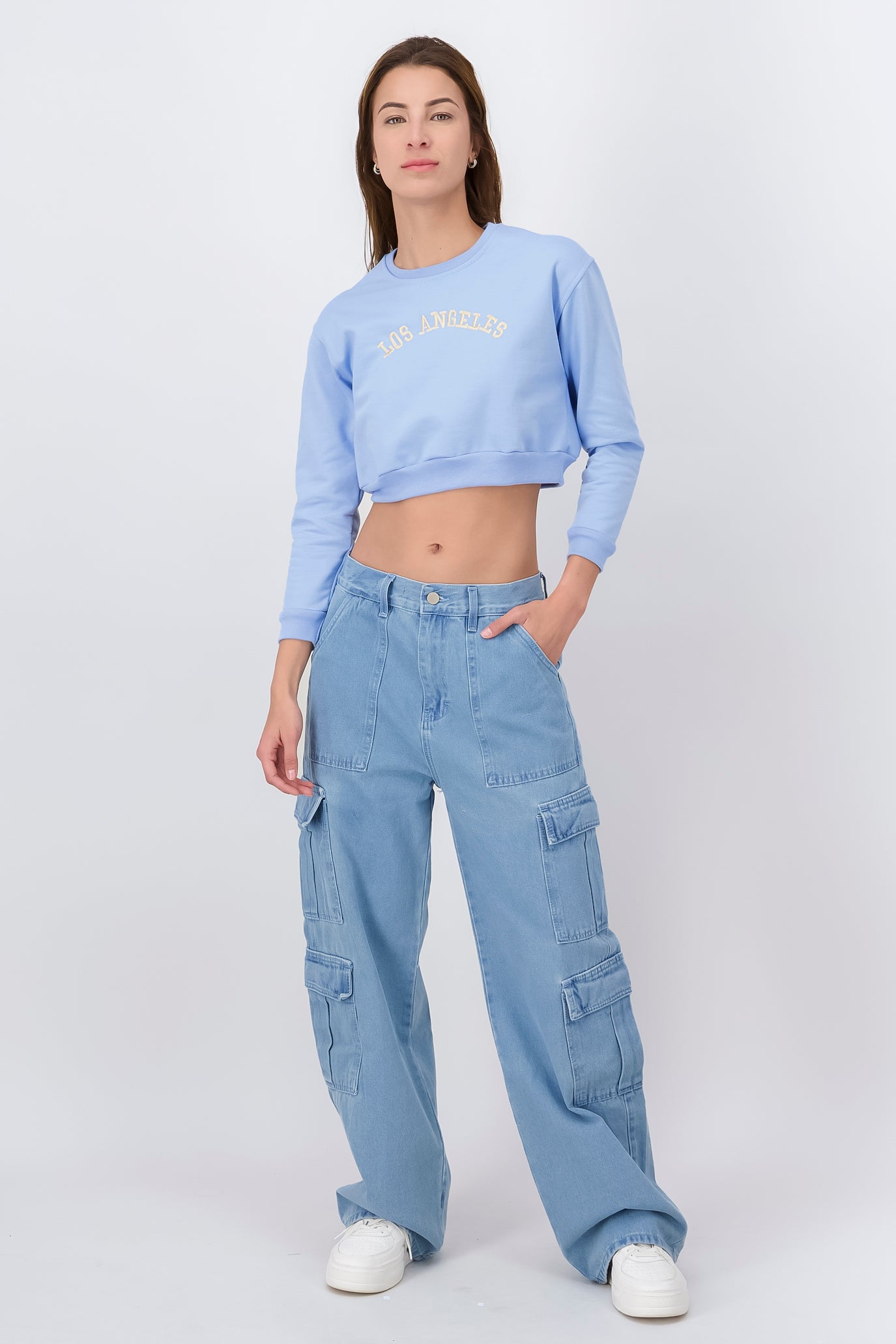 Jeans baggy cargo BLEACHED