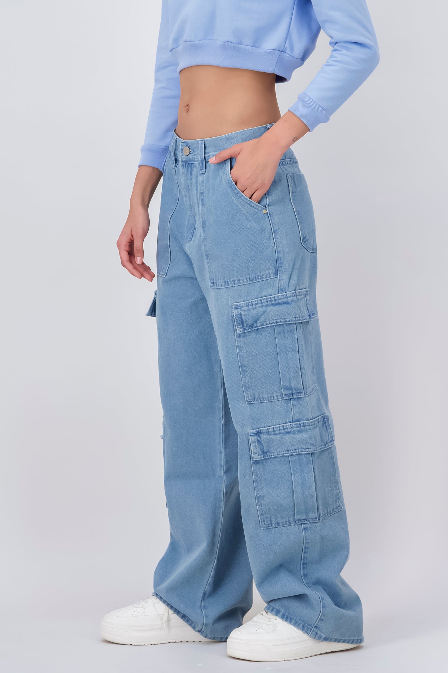 Jeans baggy cargo BLEACHED