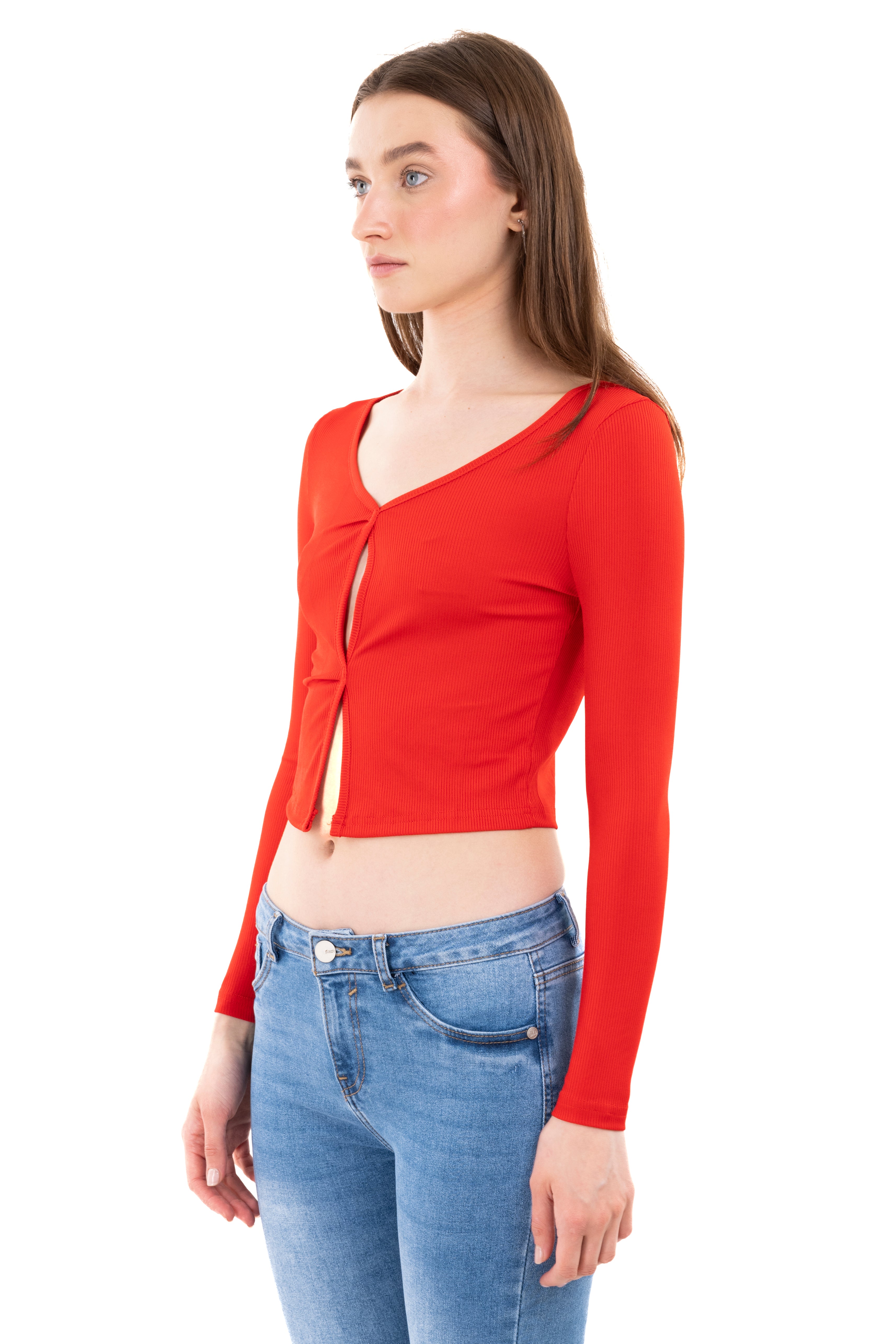 Top acanalado cut out ROJO