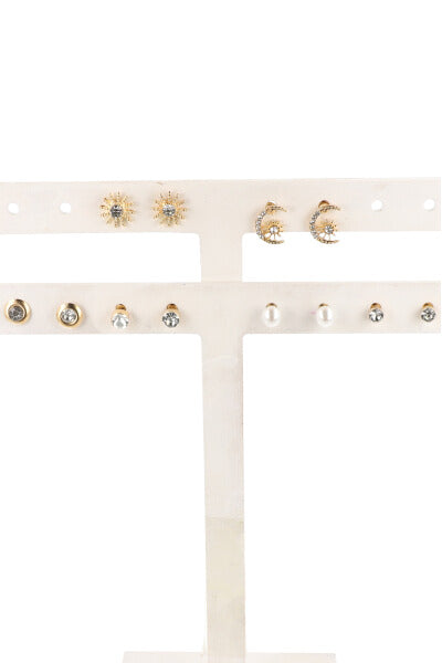 6 Pr Aretes Sol Luna ORO