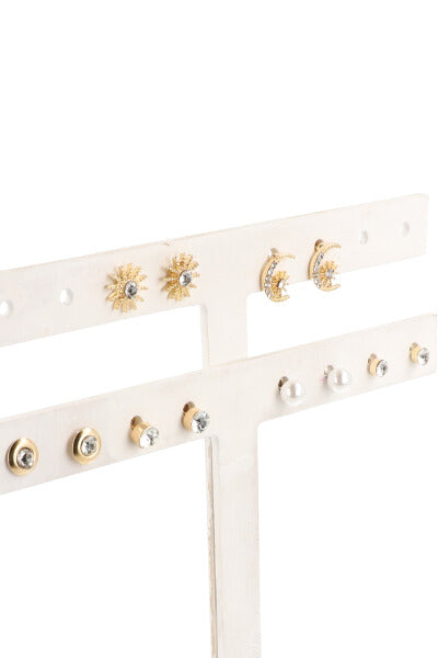 6 Pr Aretes Sol Luna ORO