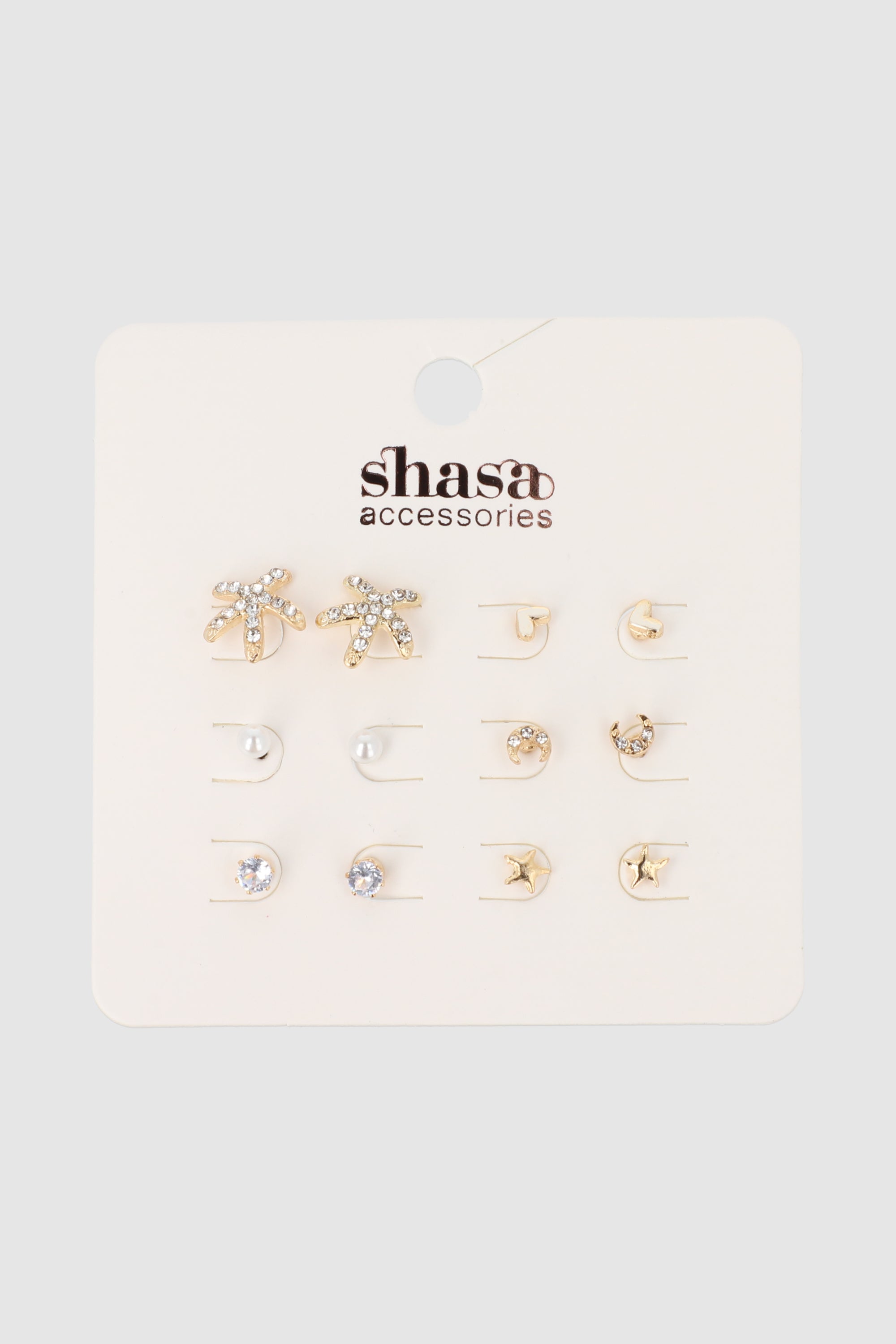 Set 6 Pares Aretes Studs ORO