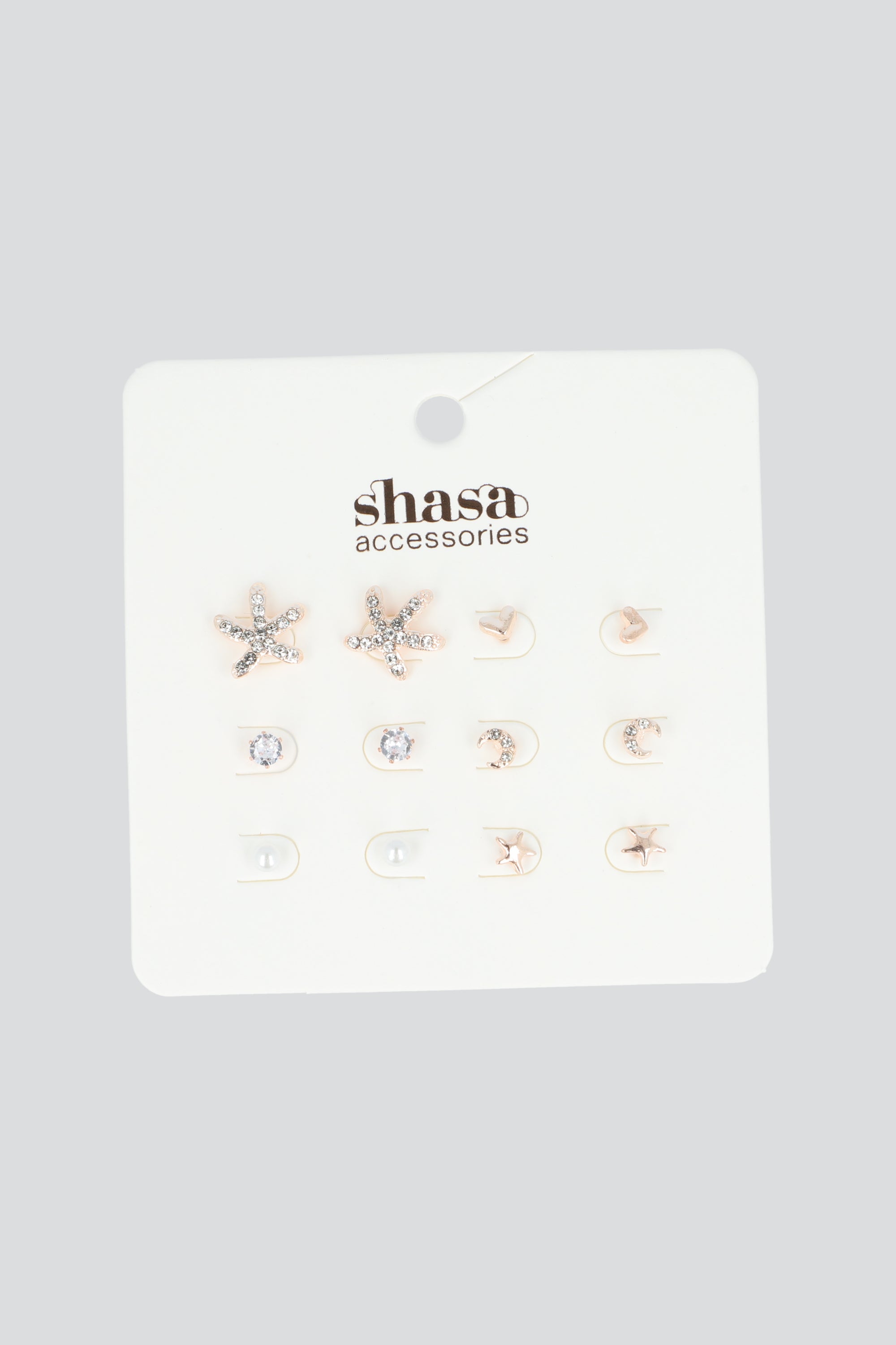 Set 6 Pares Aretes Studs ORO ROSA