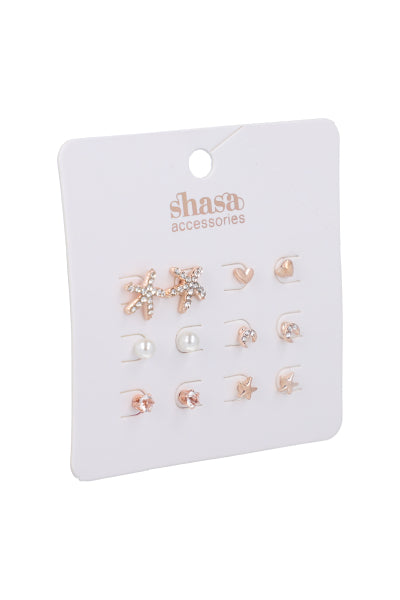 Set 6 Pares Aretes Studs