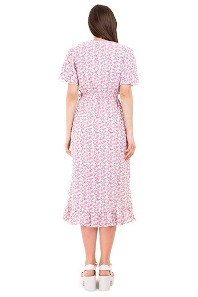 Vestido wrap olanes flores ROSA COMBO