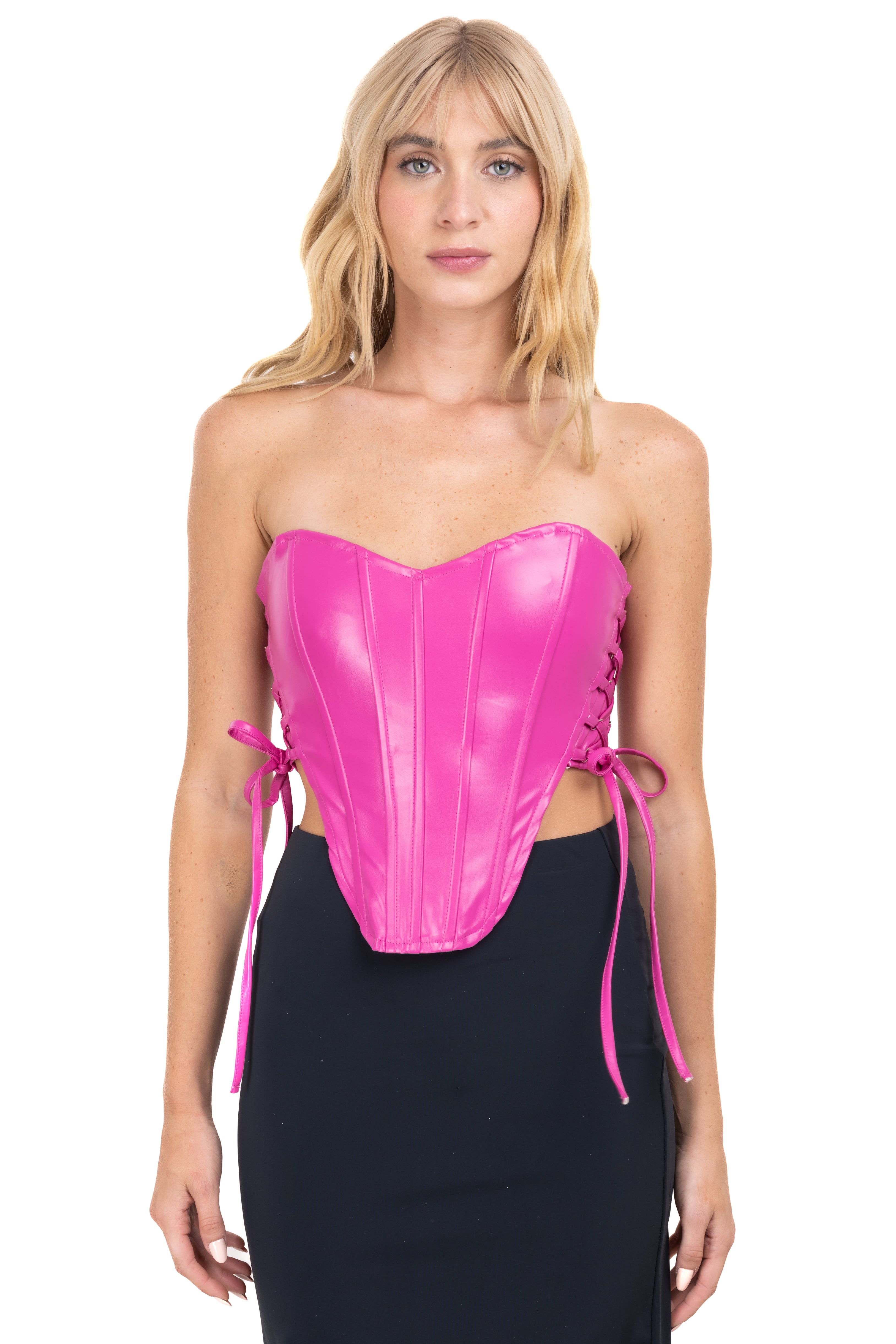 Corset efecto piel detalle lace up FIUSHA