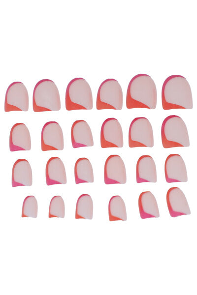 Set 24 uñas postizas bicolor FIUSHA