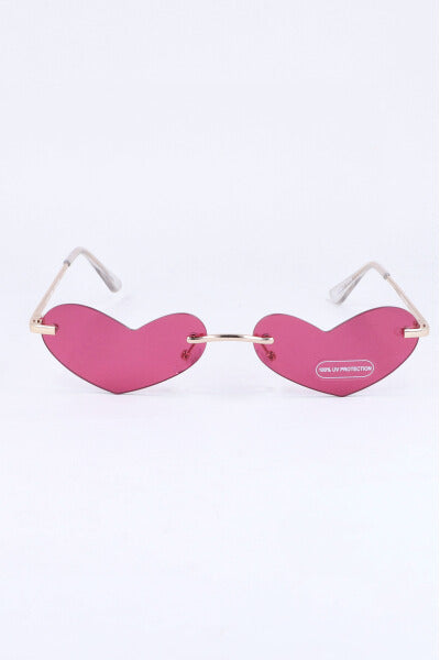 Lentes Sol Corazón Metálicos MAGENTA