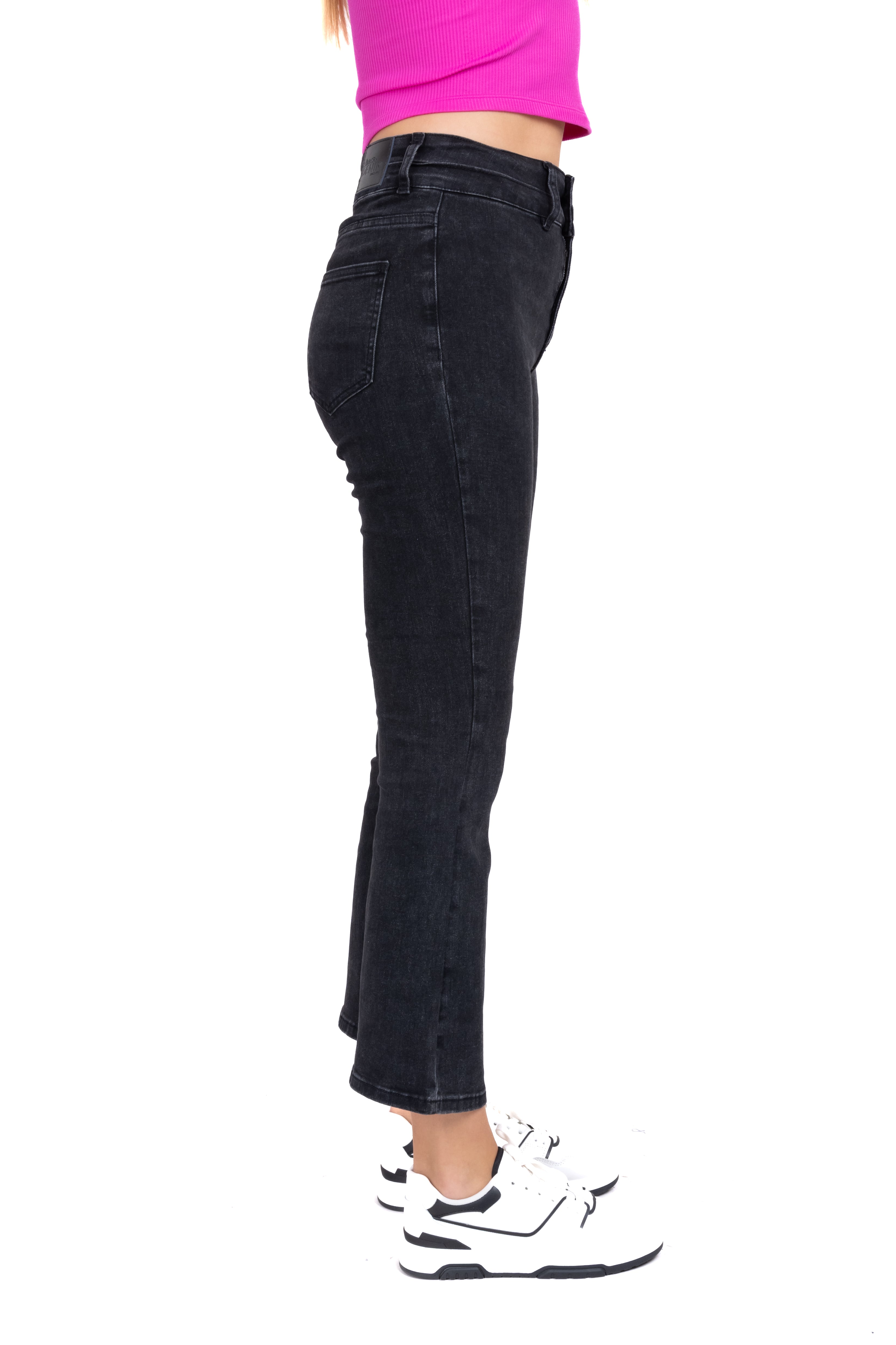 Jeans flared monocolor NEGRO