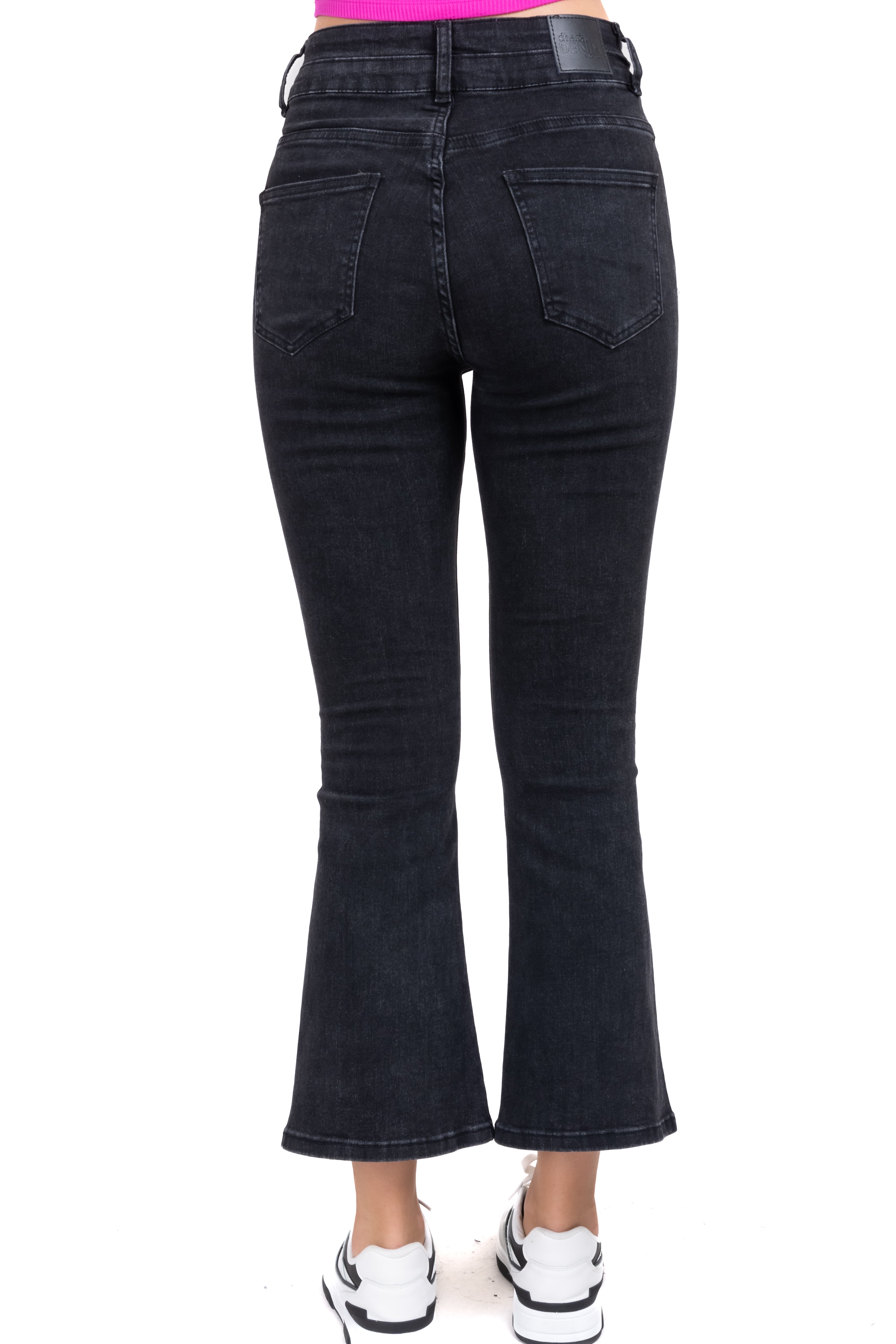 Jeans flared monocolor NEGRO