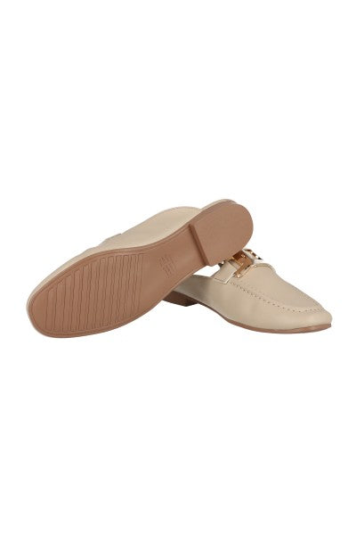 Loafer mula efecto piel hebilla NUDE