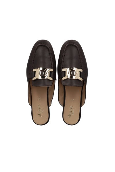 Loafer mula efecto piel hebilla