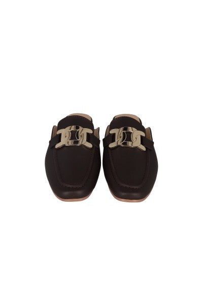 Loafer mula efecto piel hebilla CAFE