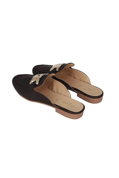 Loafer mula efecto piel hebilla CAFE