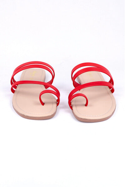 SANDALIA ANILLO DEDO COLOR ROJO