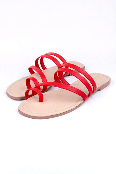 SANDALIA ANILLO DEDO COLOR ROJO