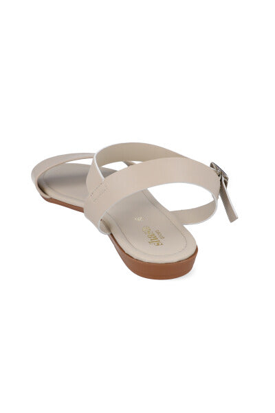 Sandalia efecto piel pulsera tobillo NUDE