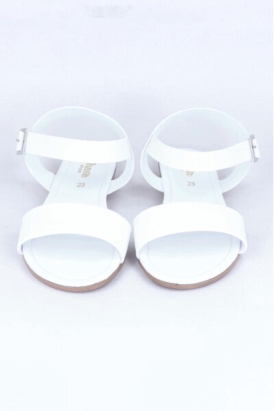 Sandalia efecto piel pulsera tobillo BLANCO