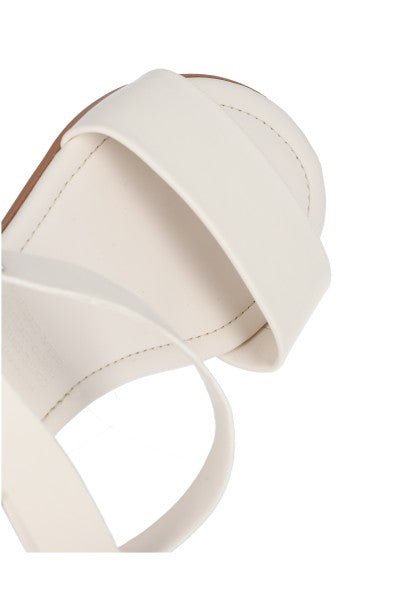 Sandalia efecto piel pulsera tobillo BLANCO