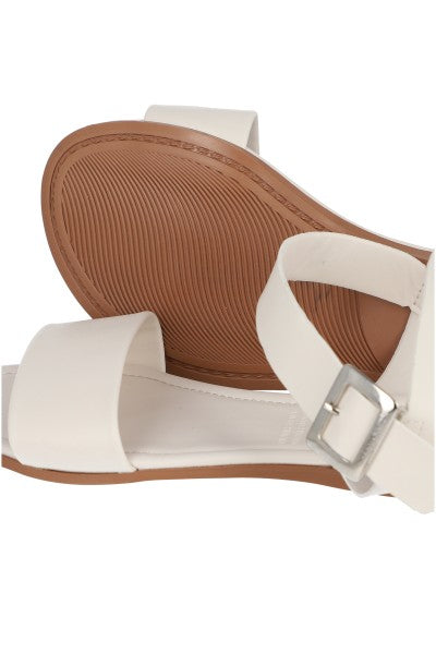 Sandalia efecto piel pulsera tobillo BLANCO