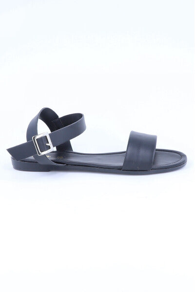 Sandalia efecto piel pulsera tobillo NEGRO