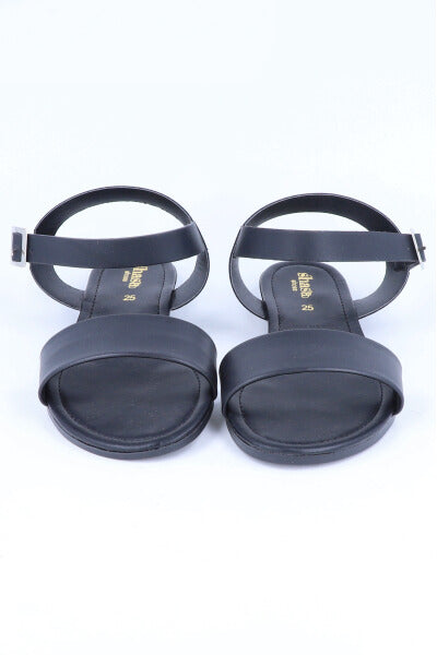 Sandalia efecto piel pulsera tobillo NEGRO