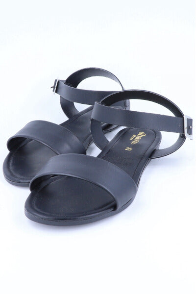 Sandalia efecto piel pulsera tobillo NEGRO