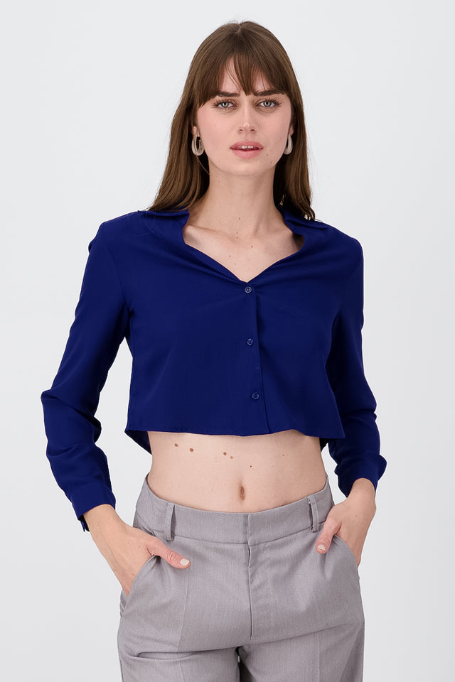 Camisa Crop Escote