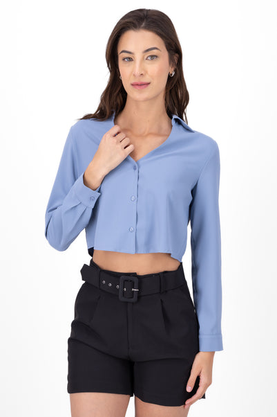 Camisa Crop Escote