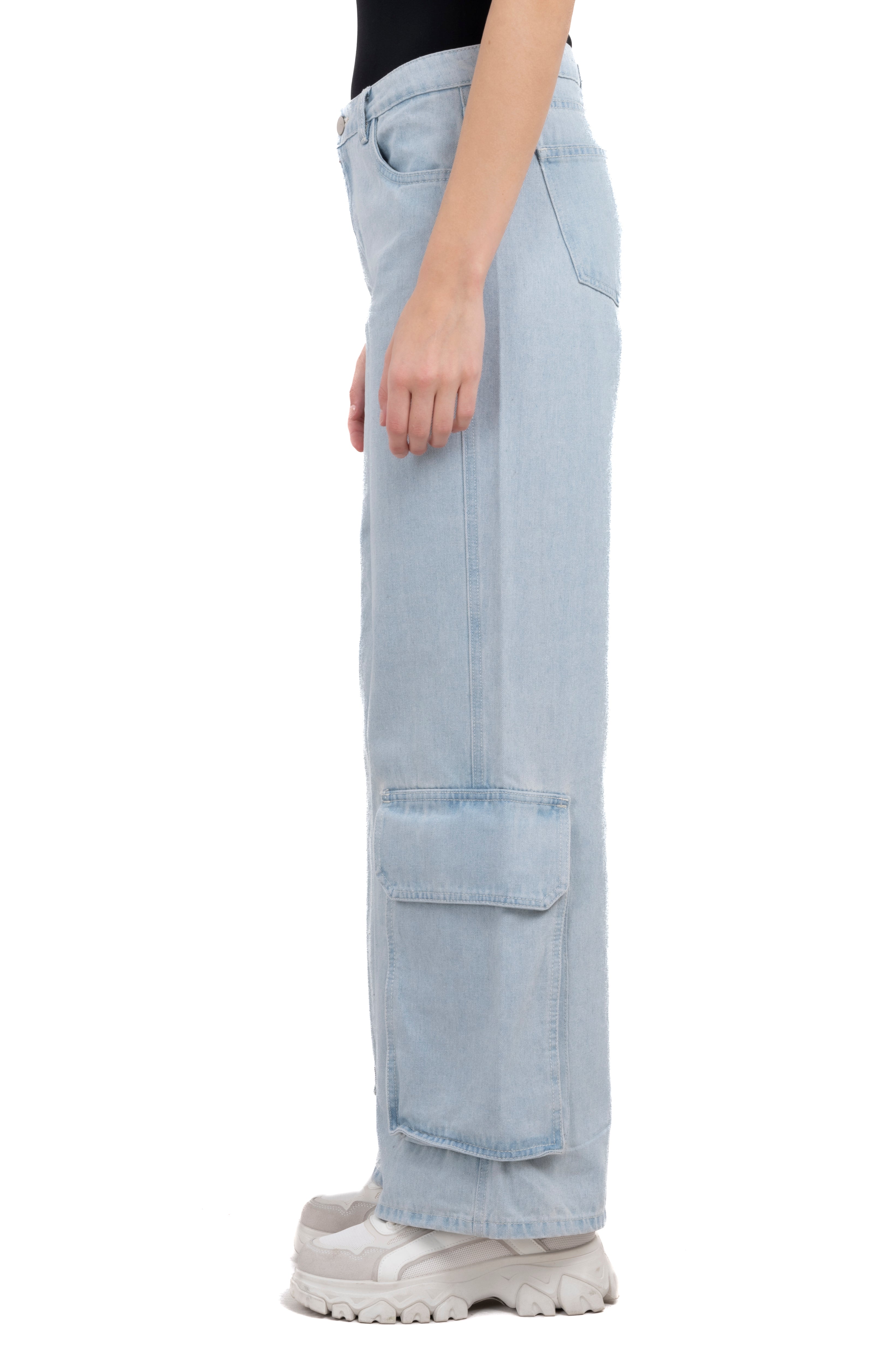 Jeans cargo super wide leg BLEACHED