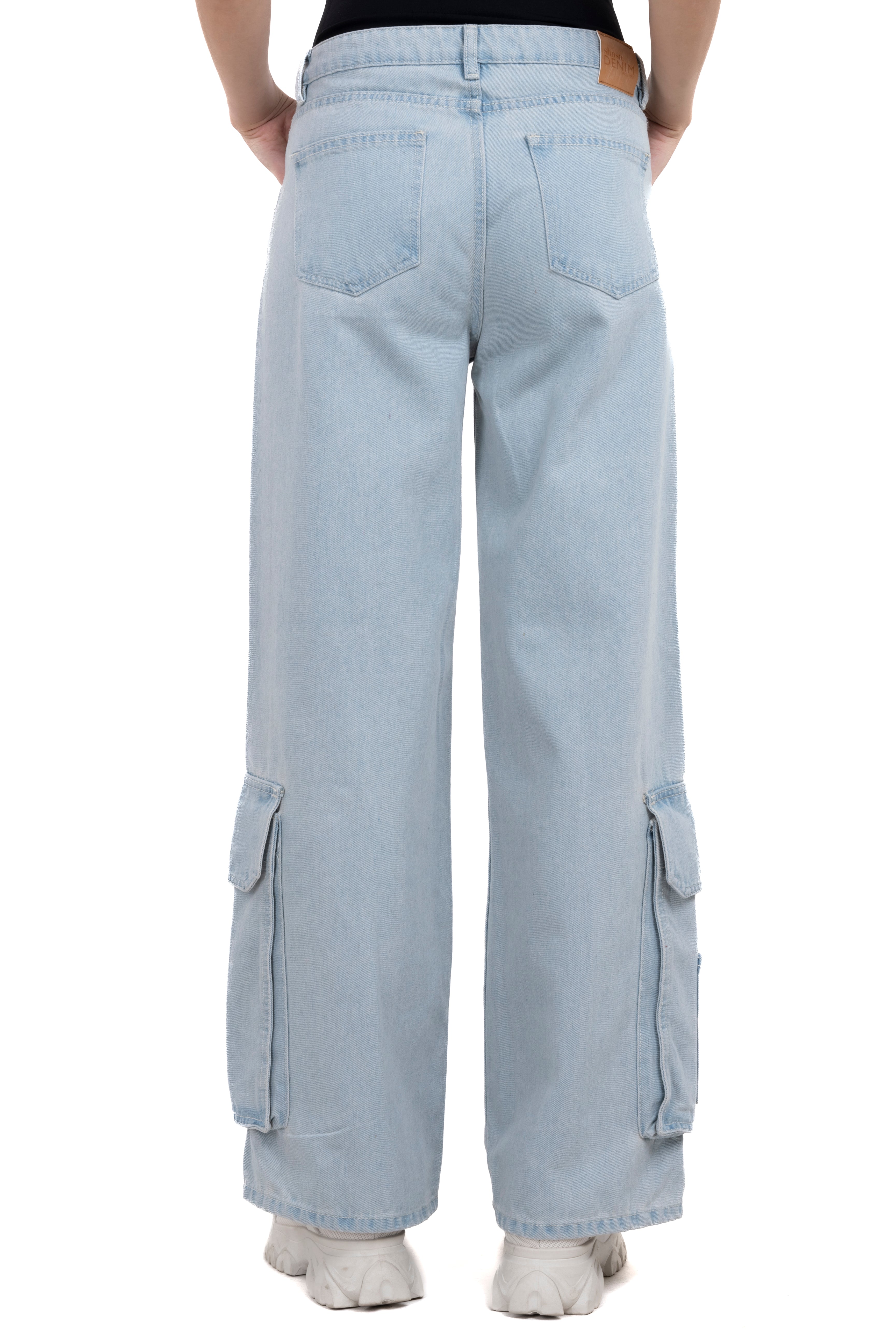 Jeans cargo super wide leg BLEACHED