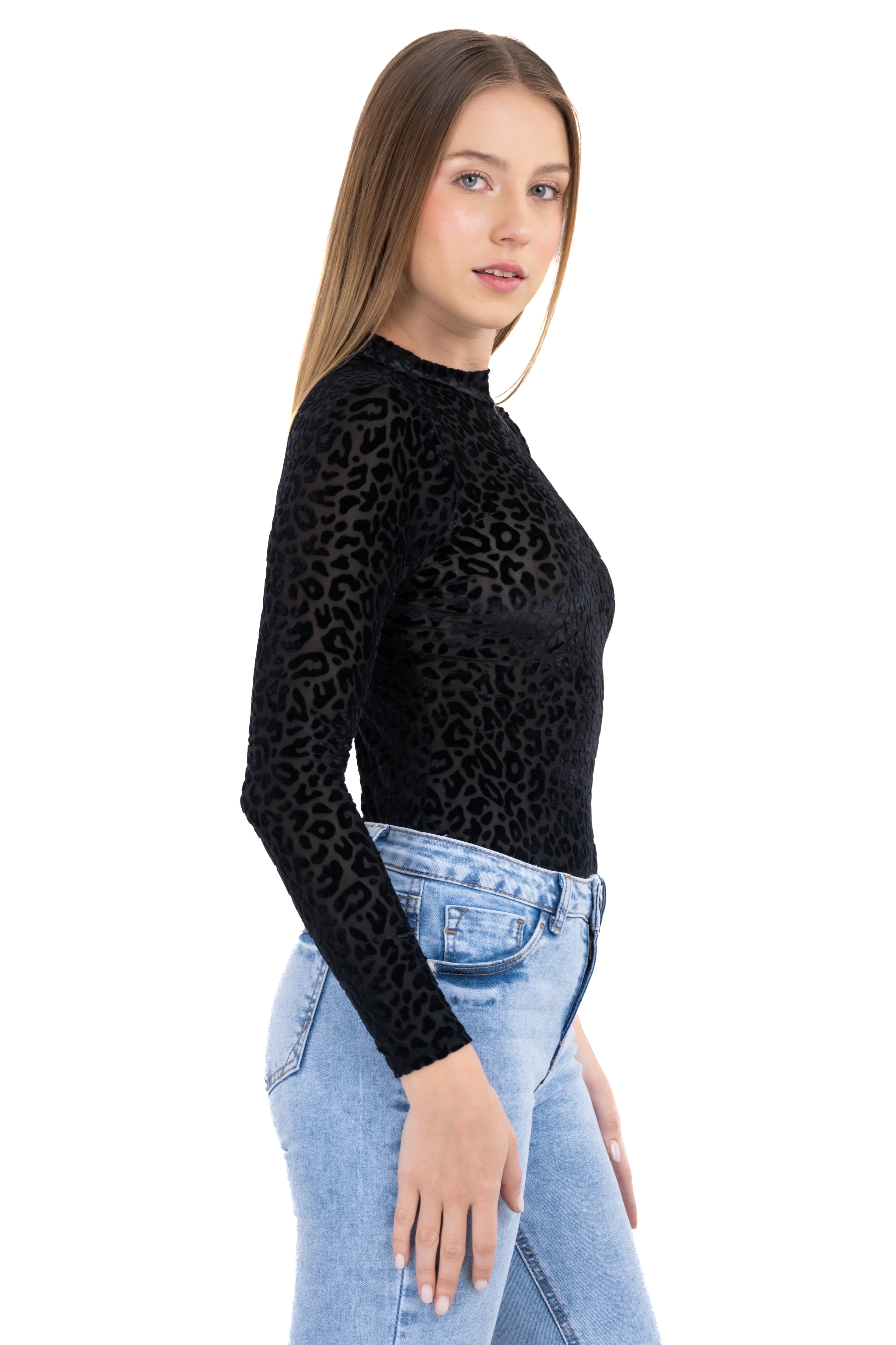 Bodysuit estampado animal print NEGRO