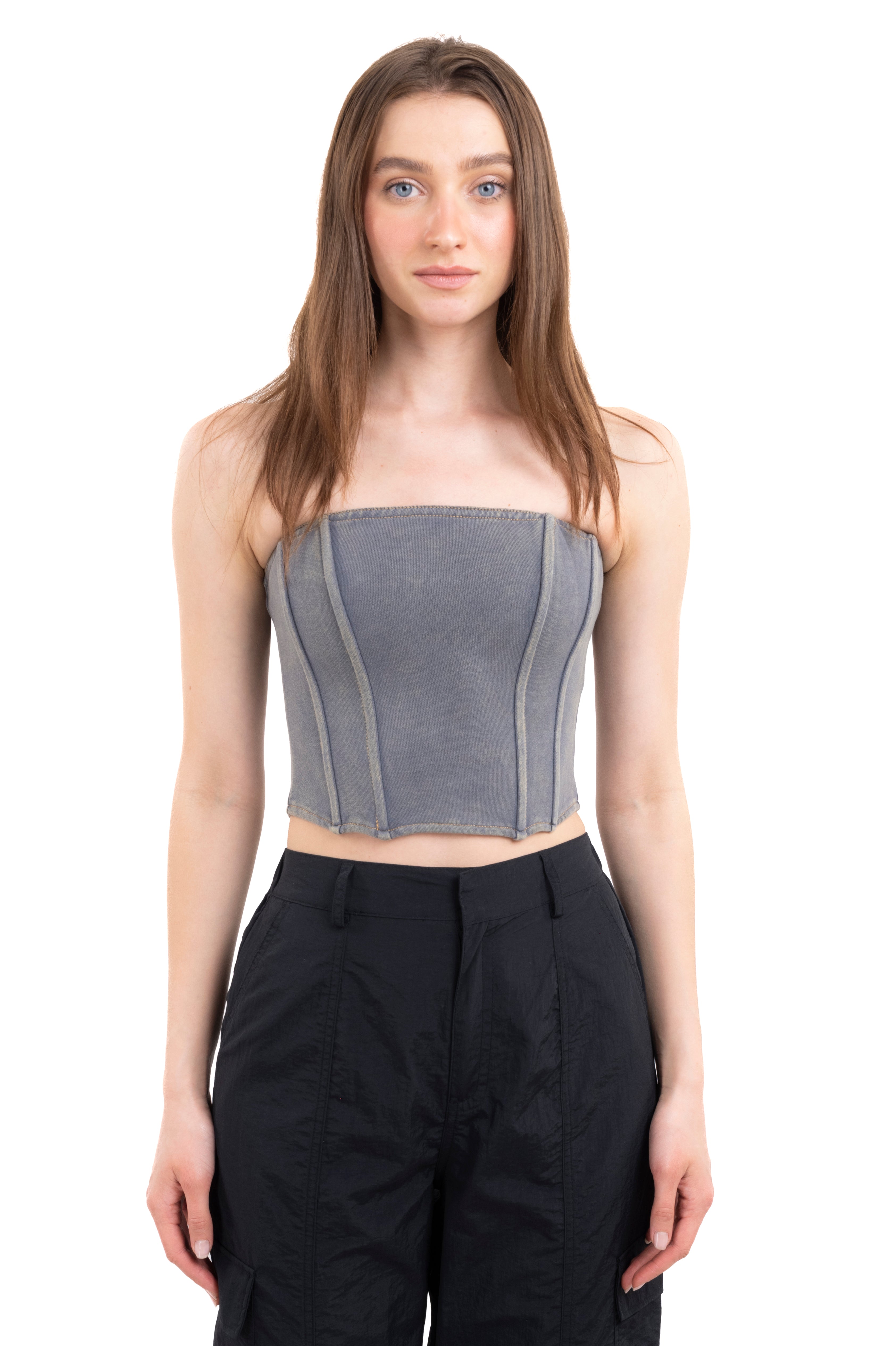 Top corset deslavado GRIS JASPE