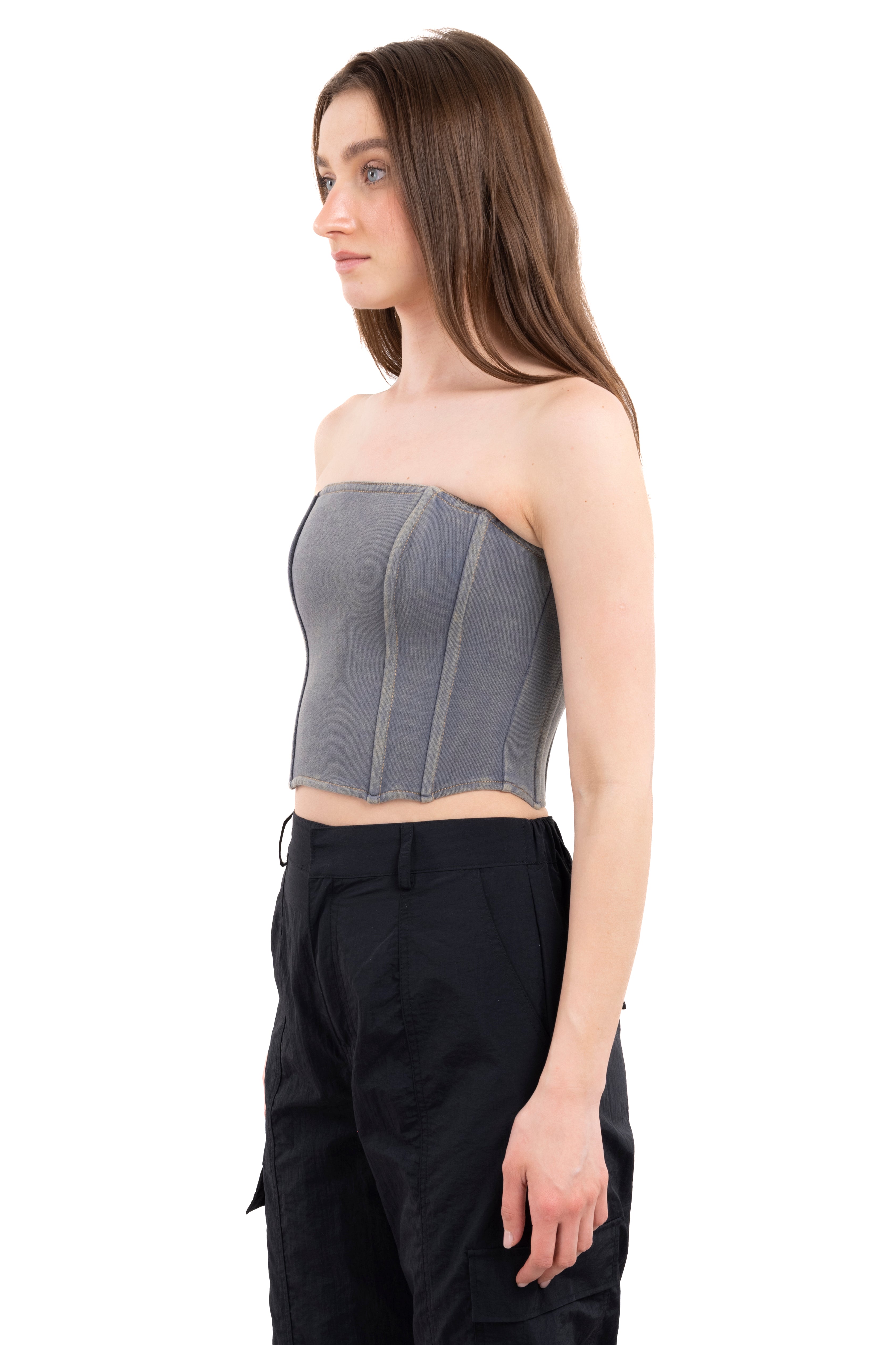 Top corset deslavado GRIS JASPE