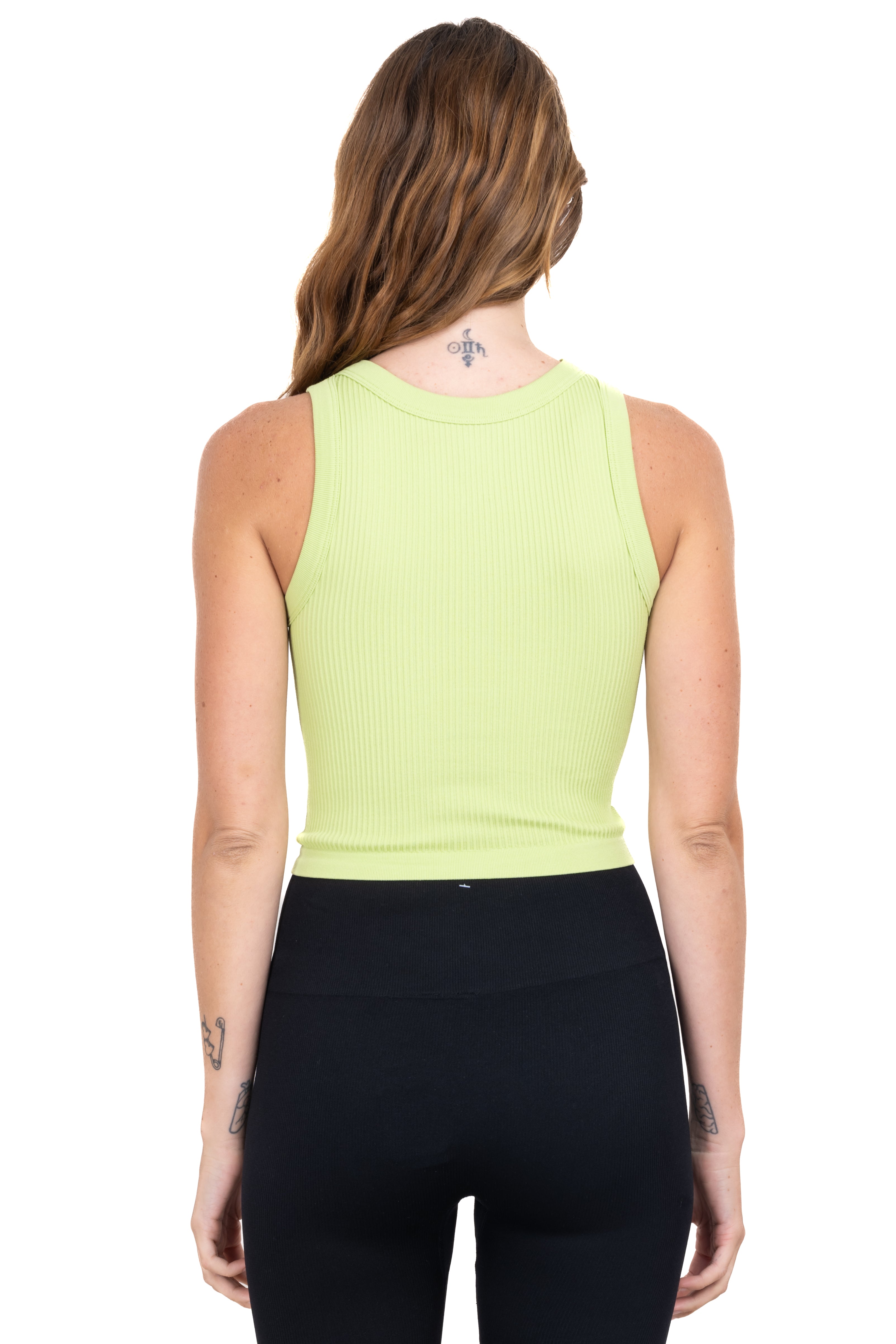 Top acanalado monocolor VERDE LIMA