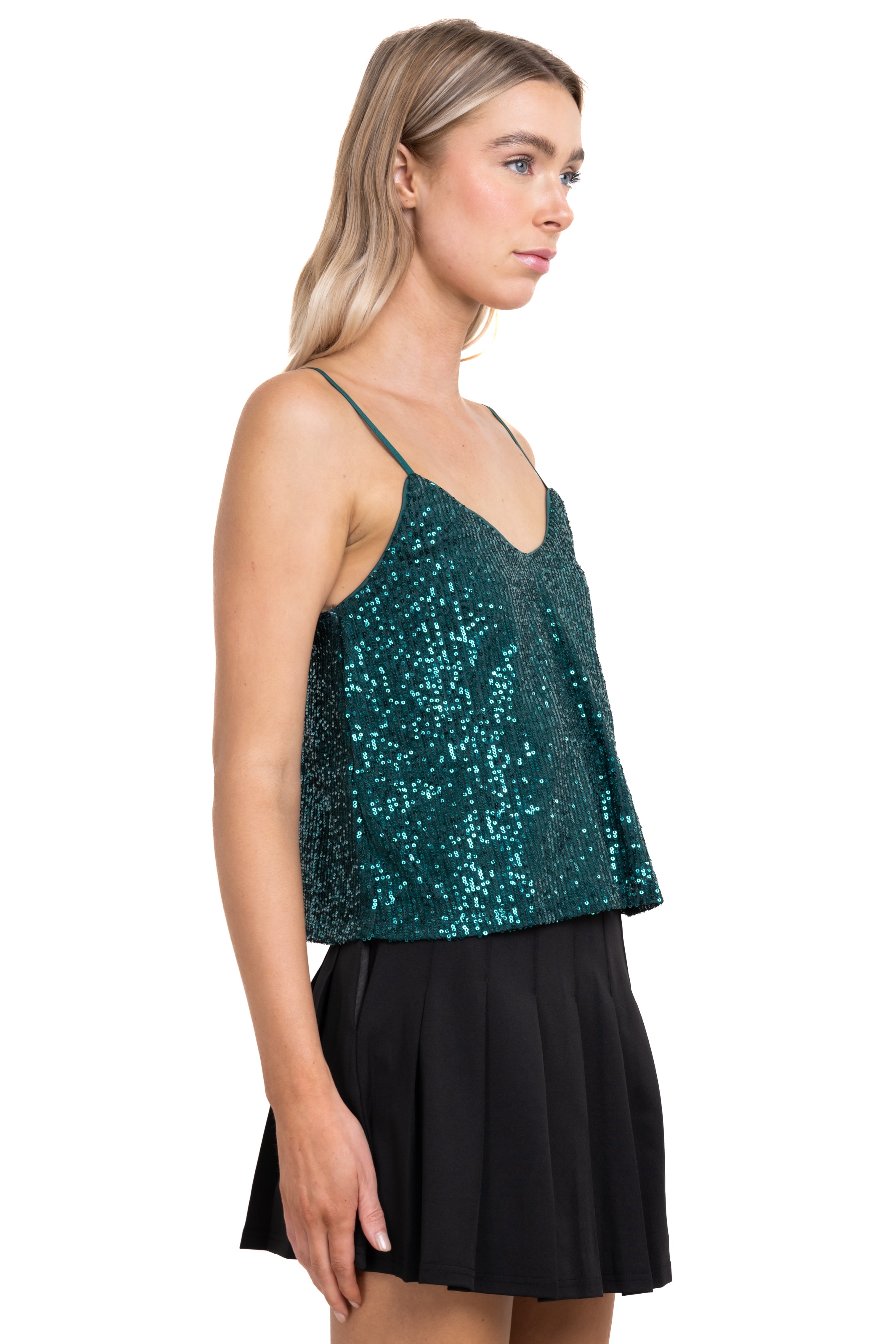 Top tirantes brillos VERDE