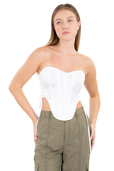 Blusa corset lace up liso