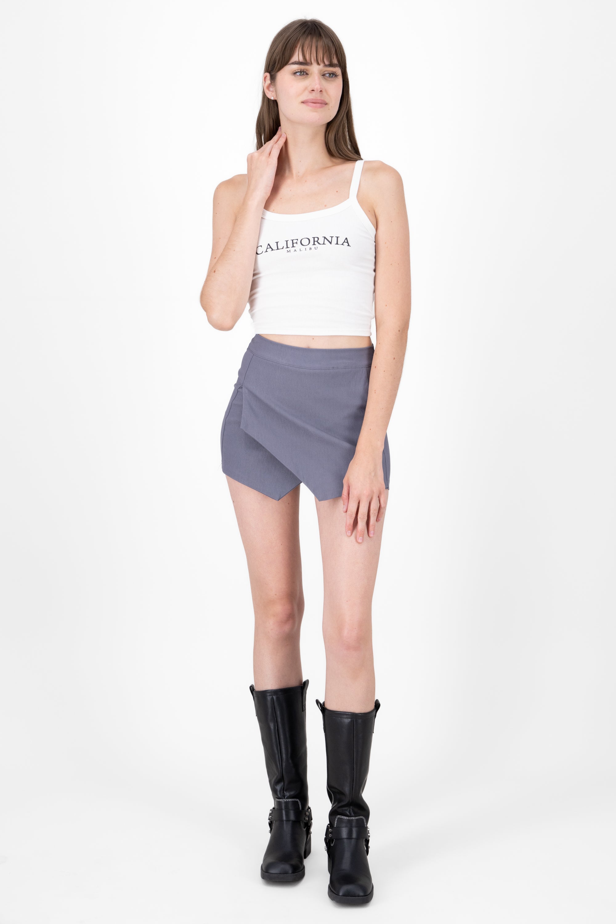 Falda Short Cruzada GRIS