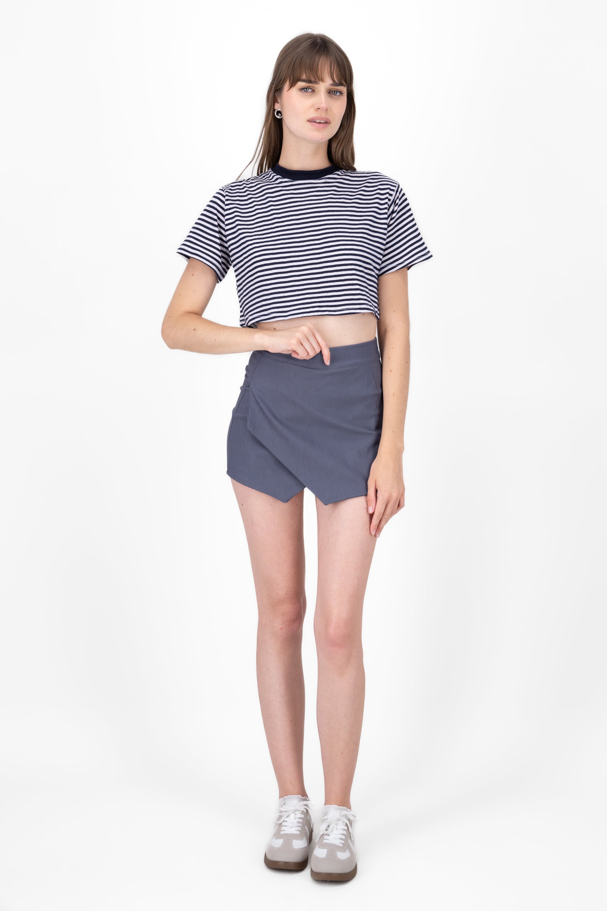 Falda Short Cruzada GRIS CLARO