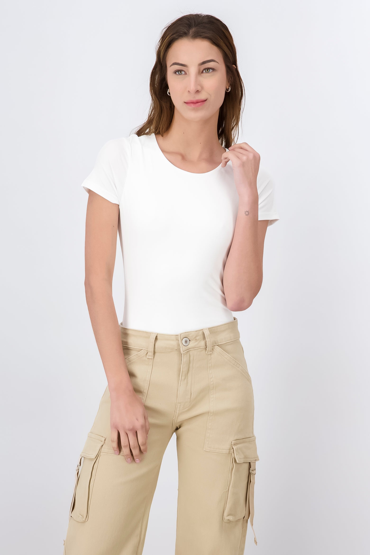Bodysuit liso cuello redondo BLANCO