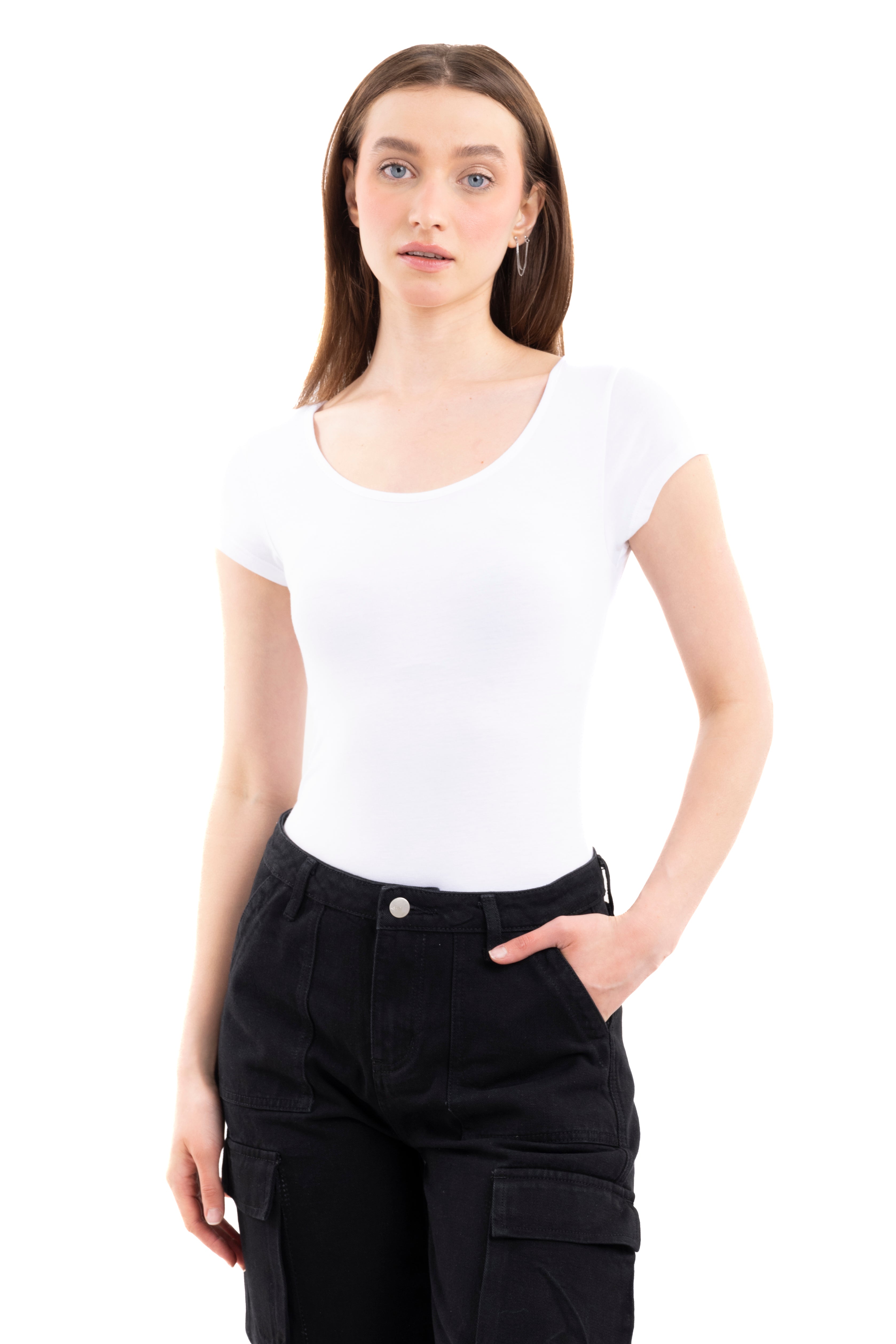 Bodysuit liso cuello redondo BLANCO