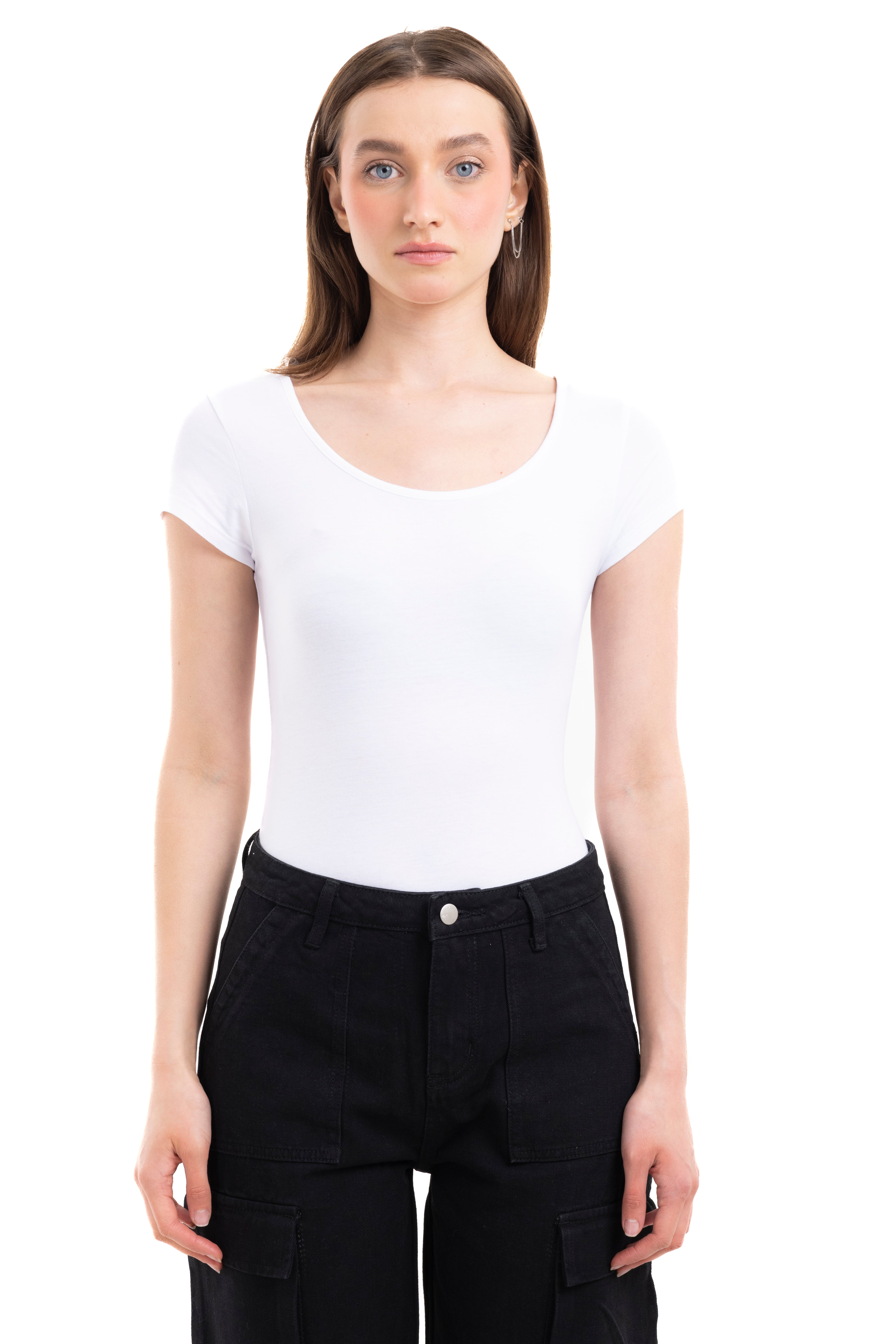 Bodysuit liso cuello redondo BLANCO