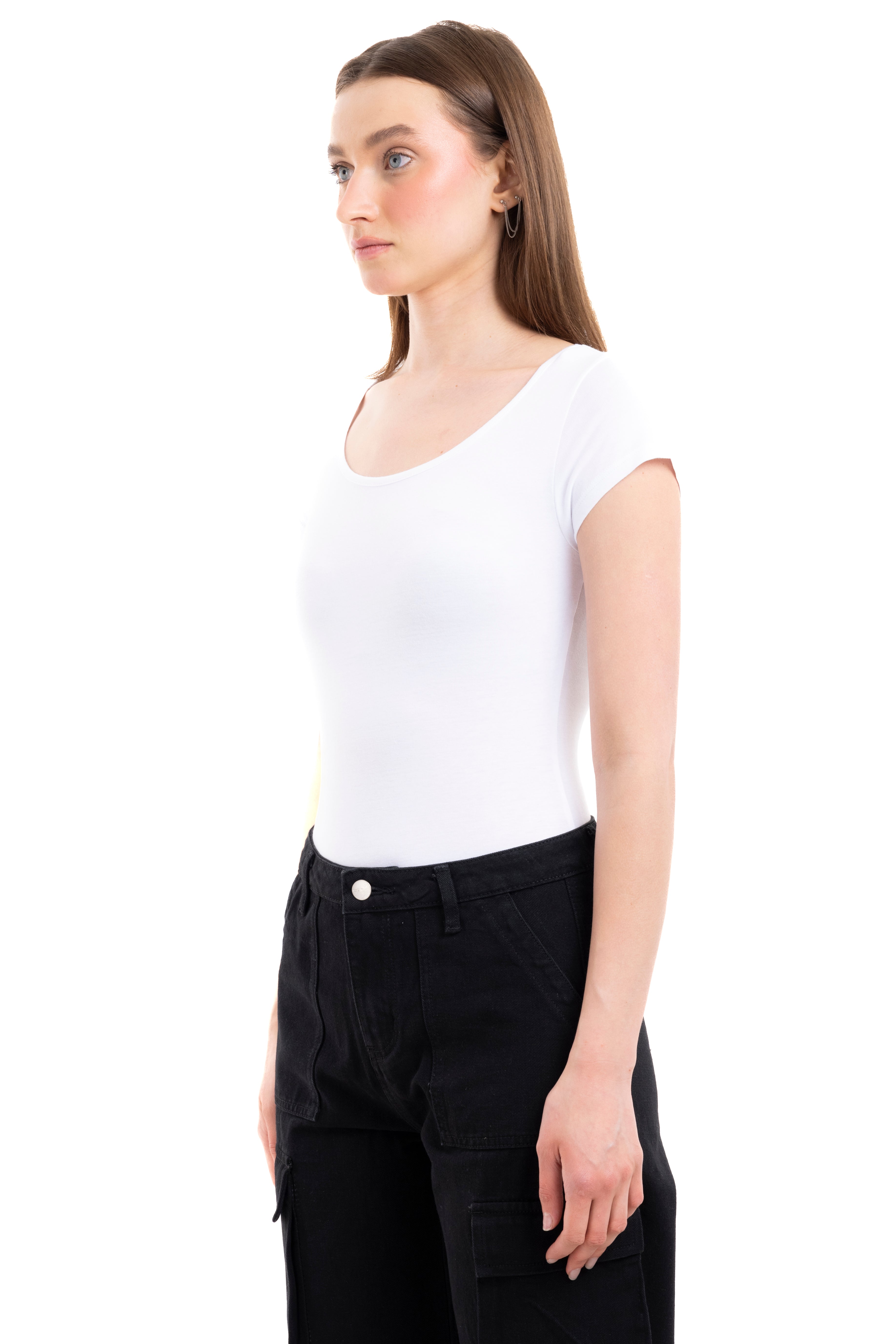 Bodysuit liso cuello redondo BLANCO
