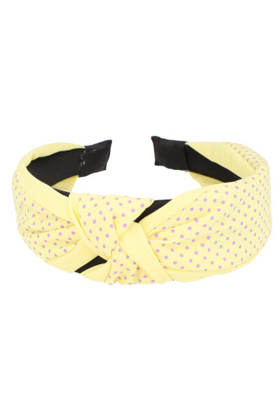 Diadema Nudo Polka Dots Tela AMARILLO