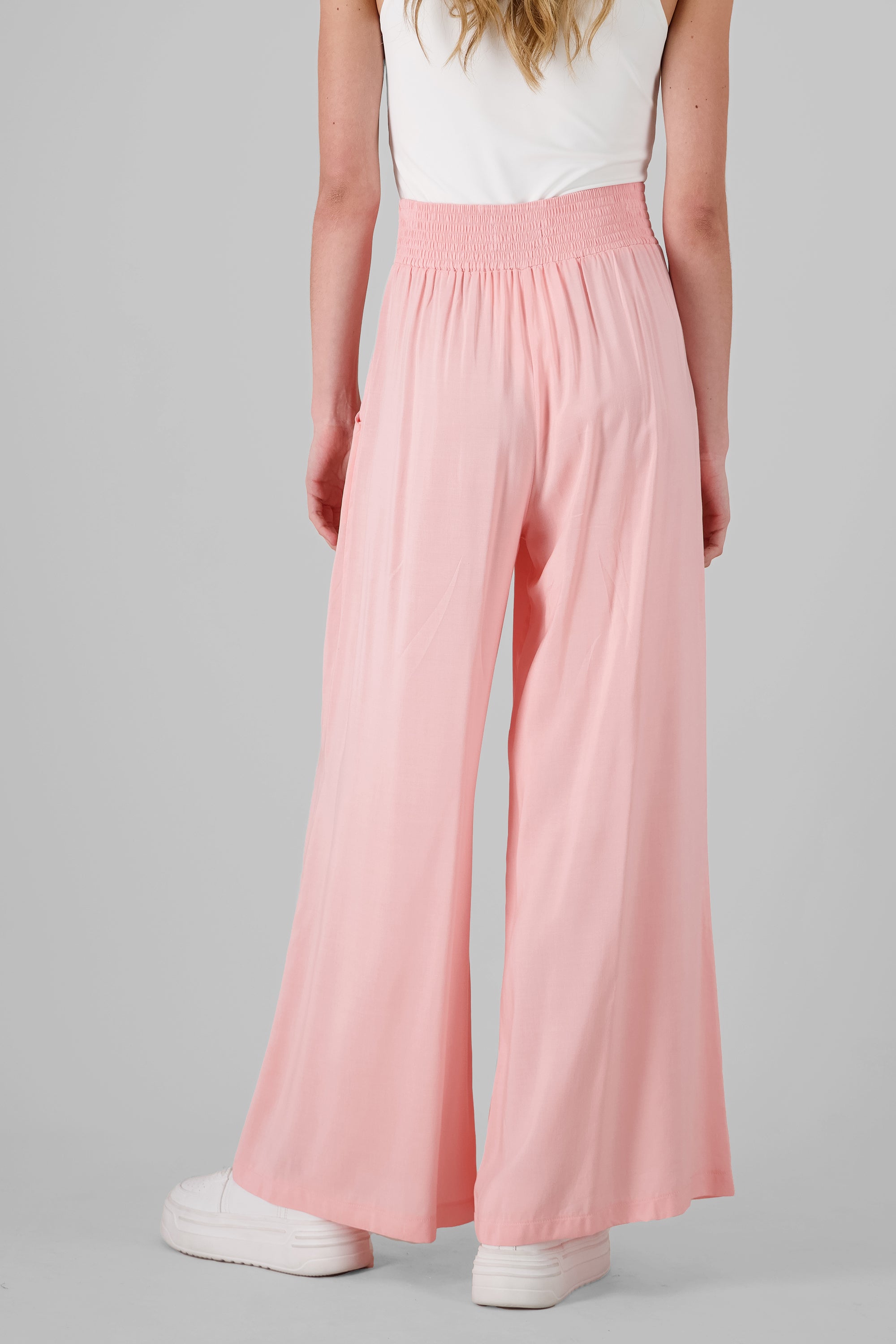 Pantalón fluido cintura ancha PALO DE ROSA