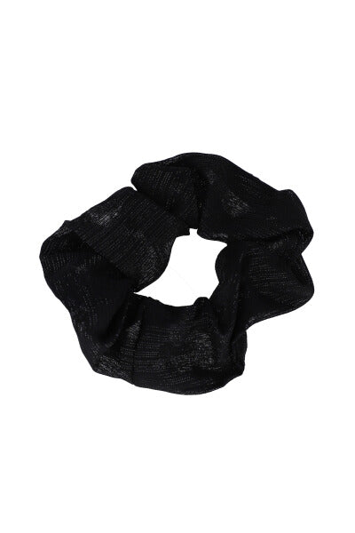 Scrunchie flores velvet NEGRO