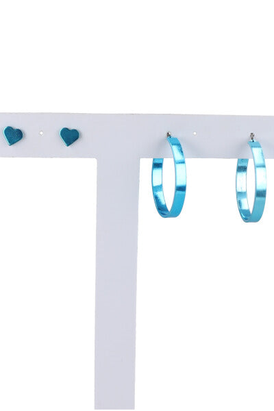 2 PR ARRACADAS CORAZON METALICAS