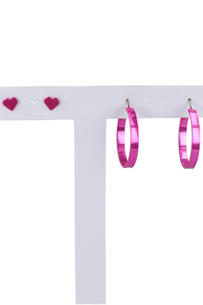 2 PR ARRACADAS CORAZON METALICAS