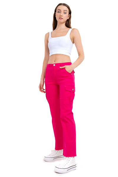Jeans cargo wide leg bolsillos FIUSHA