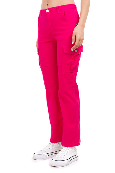 Jeans cargo wide leg bolsillos FIUSHA